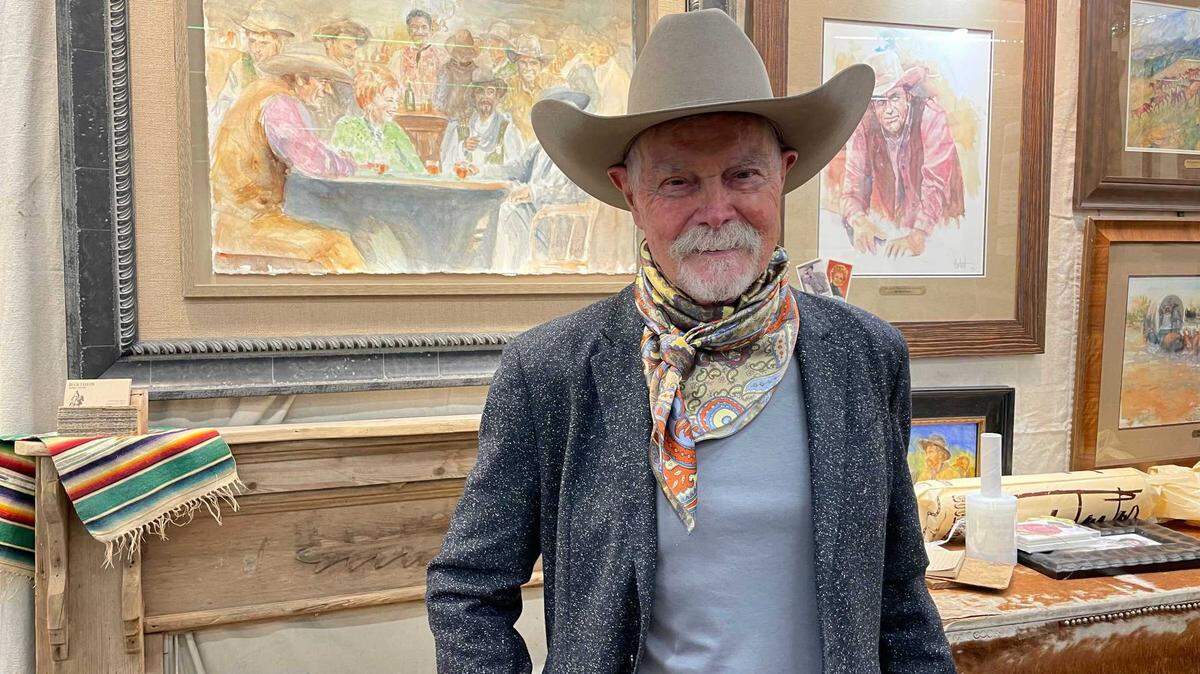 Buck Taylor, the 84-year-old actor, who plays “Emmett Walsh” on the hit Paramount Network show, is an artist on and off camera. Taylor’s booth is set up in the north east corner of the Amon G. Carter Exhibit Hall.