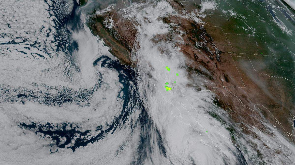 This Saturday, Aug. 19, 2023 satellite image shows Hurricane Hilary, moving closer to the Pacific Coast of Baja California, Mexico, and the Southwestern United States, where it is expected to produce catastrophic rainfall.