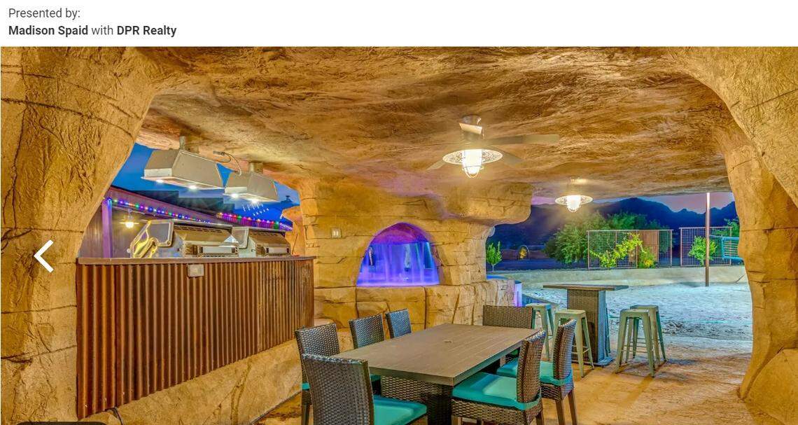 Backyard dining area