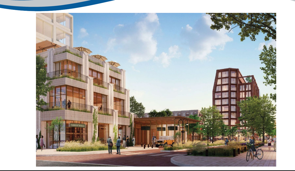 Screenshot of a rendering of the Westside Village project