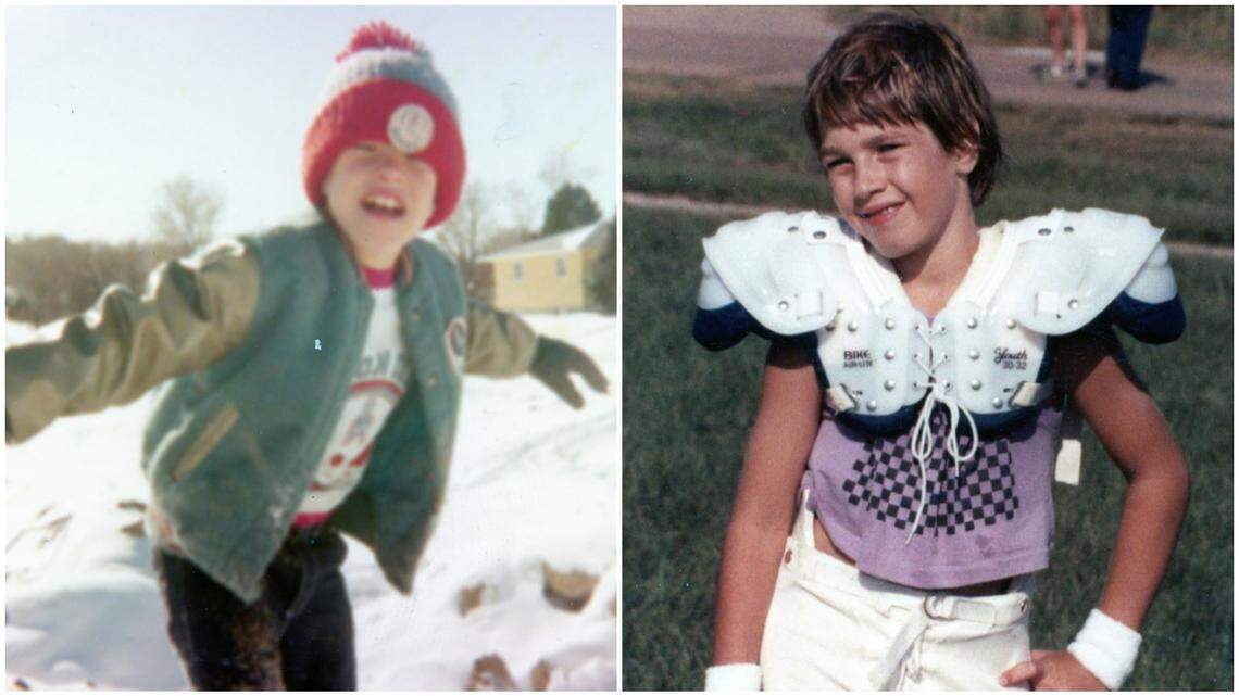 Star-Telegram sports reporter Stefan Stevenson, seen here in 1979 in all Houston Oilers apparel, left, and playing football in 1983, right, describes how playing sports and becoming an obsessed fan growing up in Houston helped him survive an untreated mental health crisis.