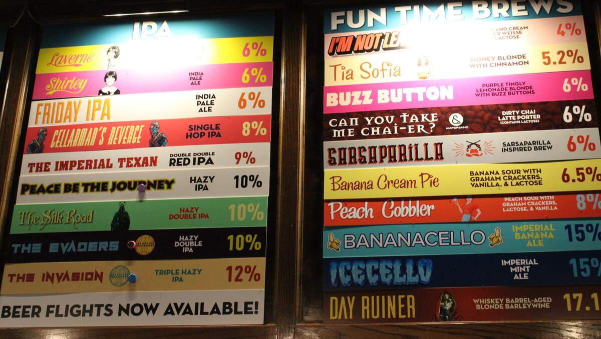 Martin House craft beers come in three categories: year-round, seasonal and special brews. A colorful board inside the taproom shows the beers available at any given night.