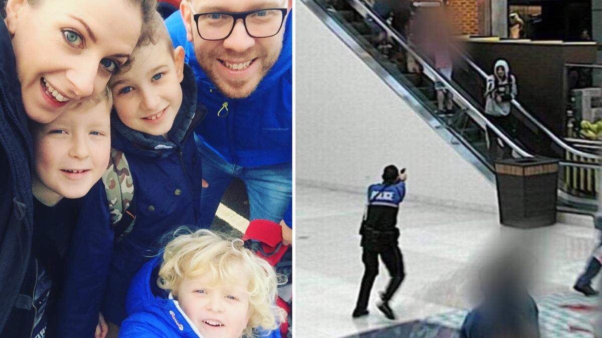 Rebecca Riley and her family were inside the Parks at Arlington mall during a police-involved shooting on Sunday, Nov. 26. Pictured from left to right (Rebecca, Mark, Zach Levi and Micah Riley).