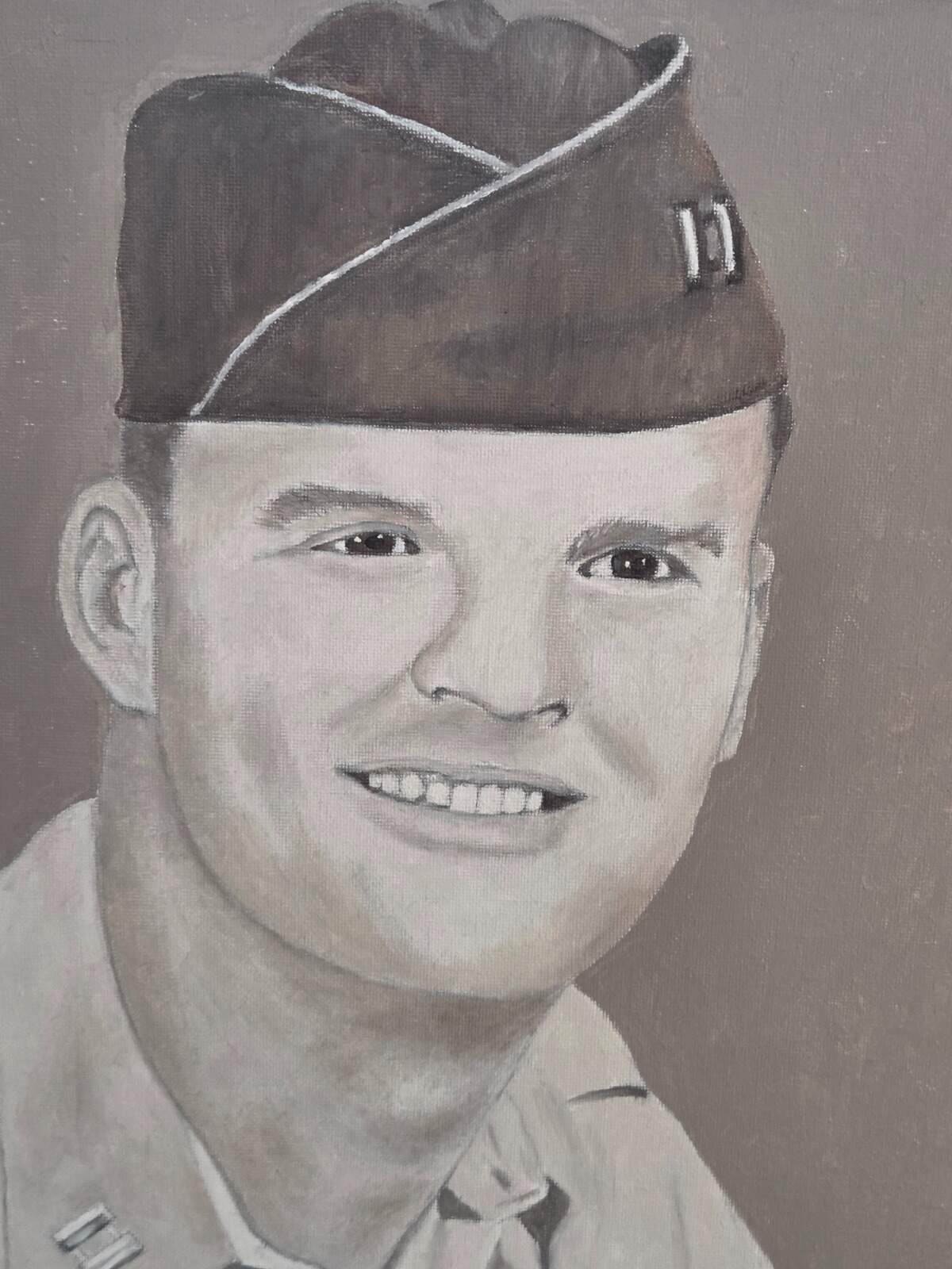During his long-awaited retirement, Max McMillon said he started painting after admiring the paintings by his wife JoAnne. This is his self-portrait.
