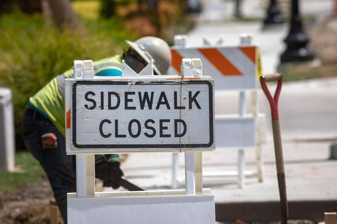 Construction on West 7th Street continues in Fort Worth, Texas, on Friday, August 26, 2022.