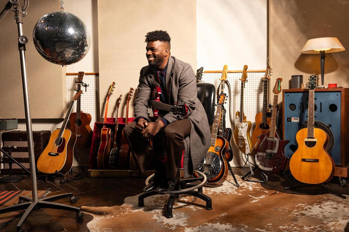 Fort Worth musician Abraham Alexander is photographed at Niles City Sound in Fort Worth on Wednesday, Feb. 19, 2025. Alexander, known for his soulful music often drawing from his personal experiences as an immigrant from Greece, picked up an Oscar nomination for Best Original Song for “Like a Bird” for the film “Sing Sing.”