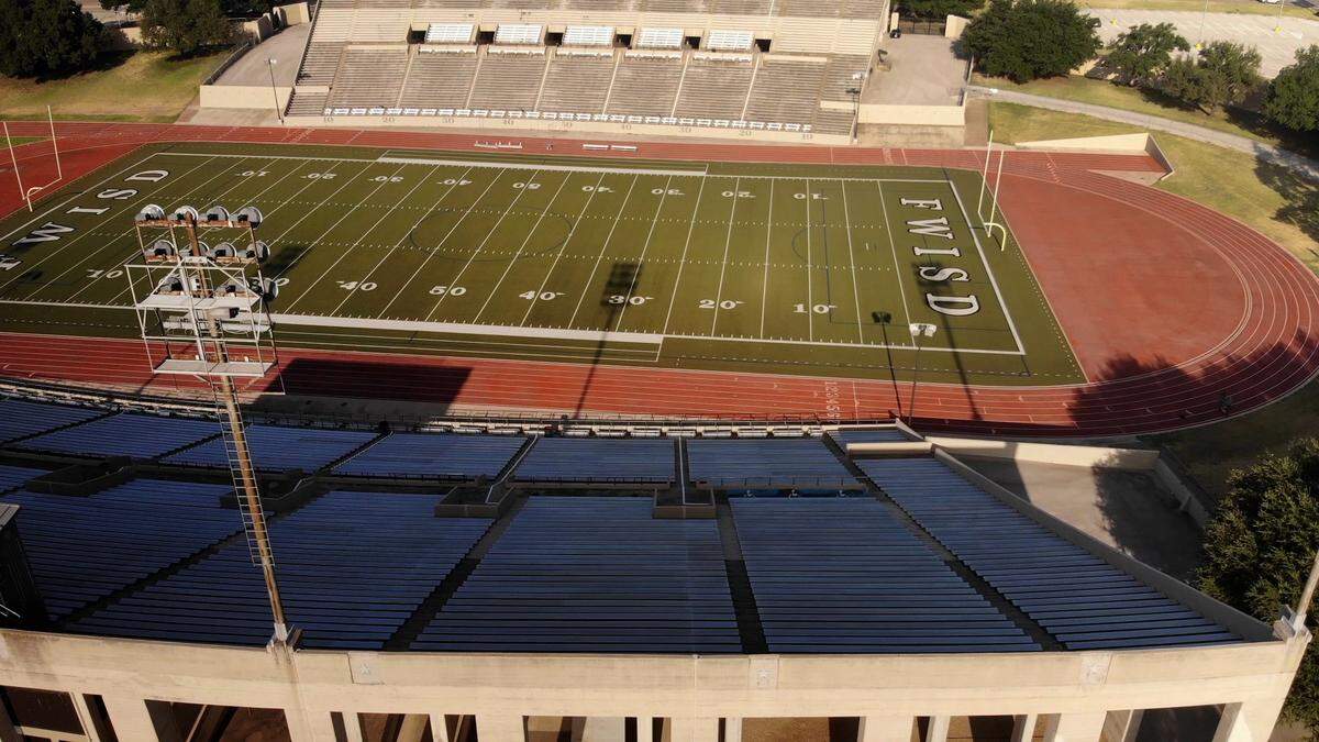Farrington Field as seen from above on Aug. 27, 2022, in Fort Worth. Farrington Field is listed in Historic Fort Worth’s 2025 Most Endangered List.