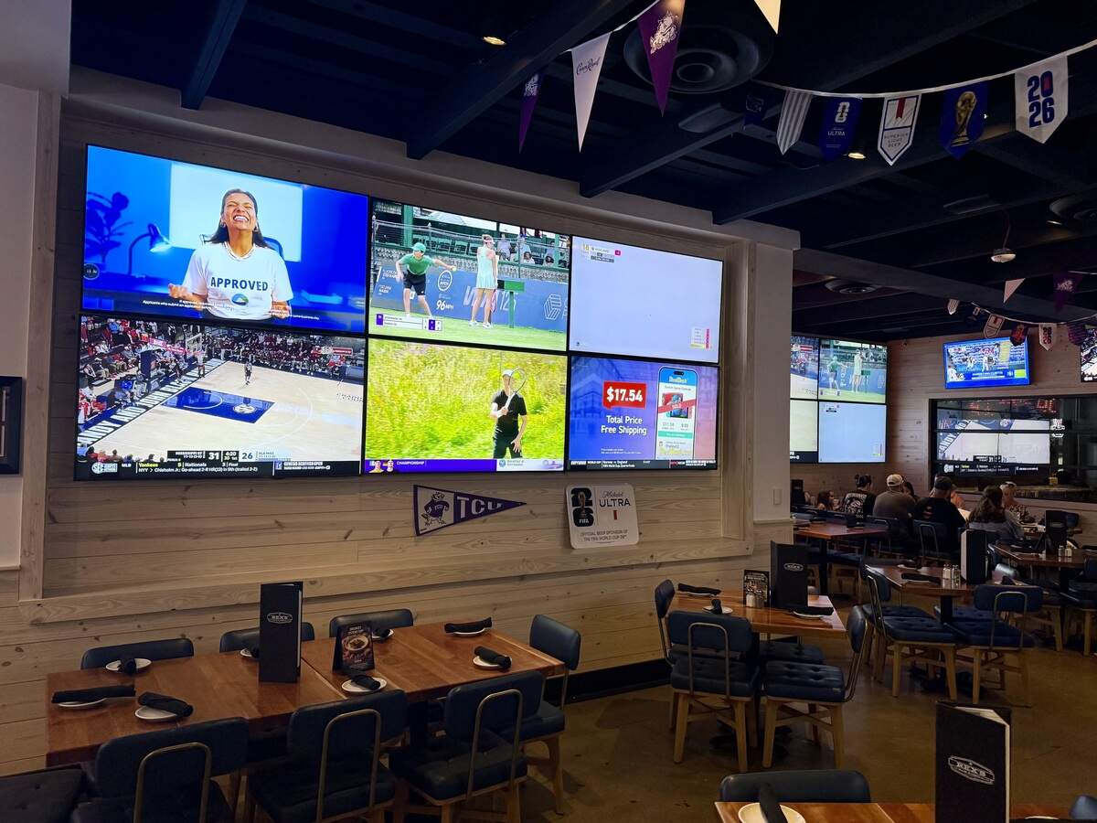 Rex’s Bar & Grill is a sports grill with bars and TVs, as seen July 11, 2026.