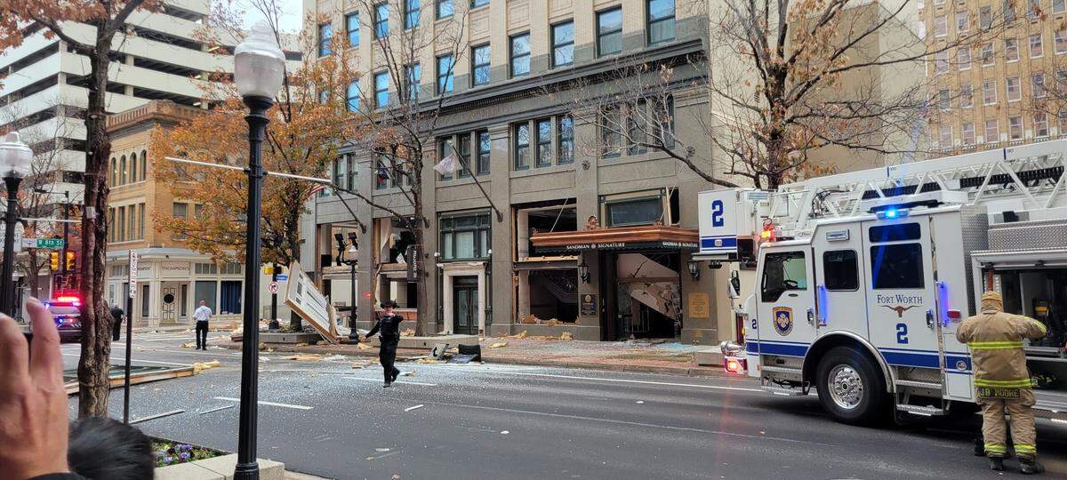 An explosion blew out the ground floor of the Sandman Signature Hotel in downtown Fort Worth on Monday afternoon, Jan. 8, 2024. At least 21 people were injured.