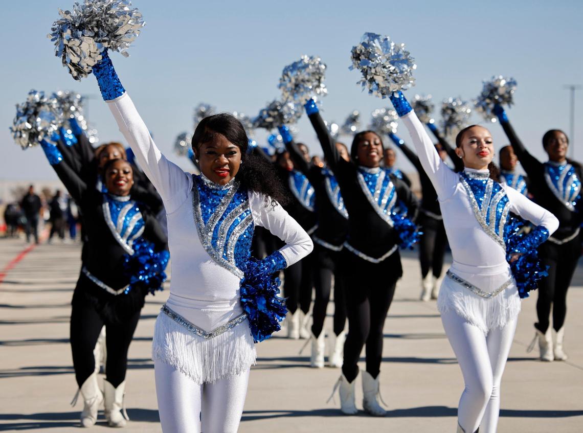 The North Crowley Silver Stars perform during the UIL 6A D1 Championship Parade at Crowley ISD Multi-purpose Stadium in North Crowley, Texas, Saturday, Jan. 18, 2025.