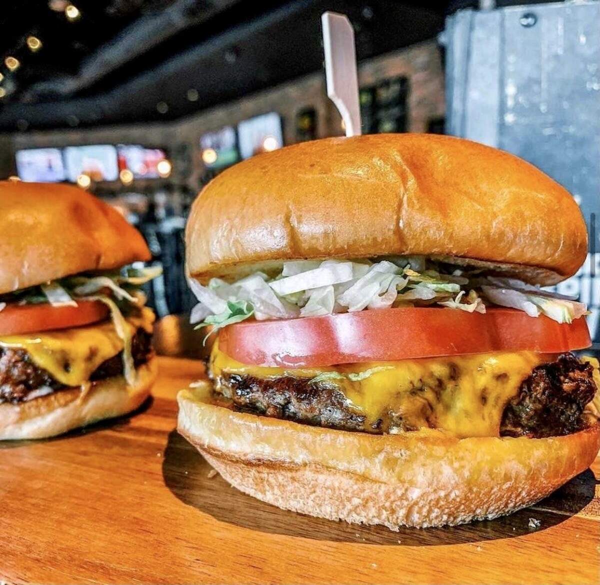 A burger at World of Beer Bar & Kitchen.