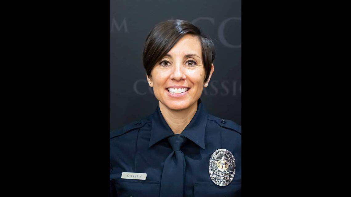 Georgetown, Texas, Police Department officer Michelle Gattey, 44, died of COVID-19 less than a year after joining the force. She was a U.S. Air Force veteran. Photo from Georgetown Police Department.