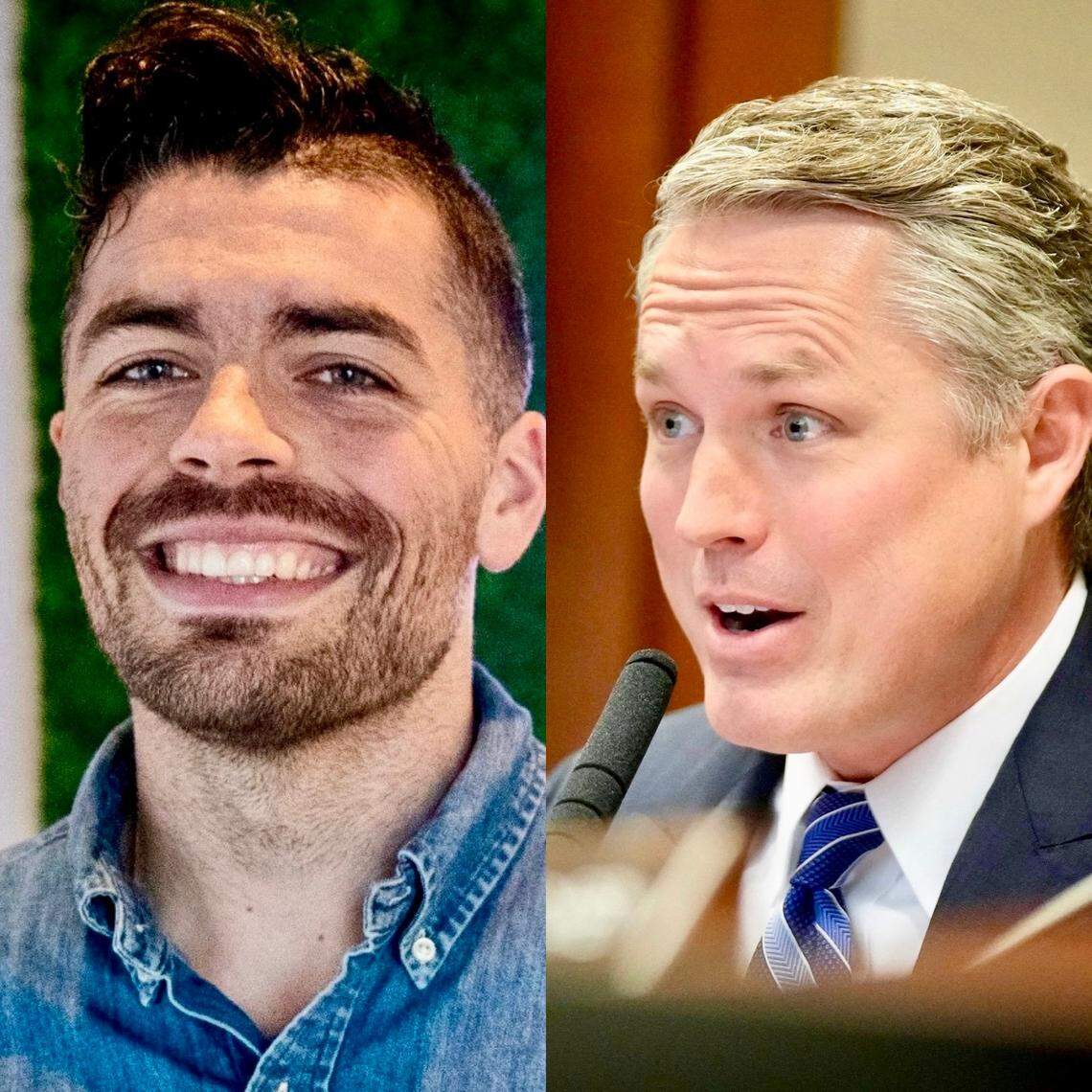 From left: State Reps. Nate Schatzline, R-Fort Worth, and Brian Harrison, R-Ellis County.