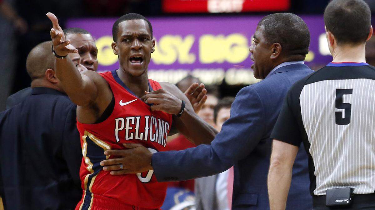 Although he is moody, guard Rajon Rondo, left, has found new life in New Orleans.