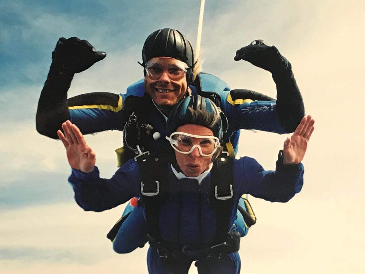 Jan Draper skydives for the first time in 2008. Draper, now 76, went back for a jump on June 21, 2018, for The Longest Day event begun by The Alzheimer's Association. The worldwide event honors patients and caregivers and raises funds for Alzheimer's research. Participants are encouraged to participate in their favorite activity to gather funds for the organization.
