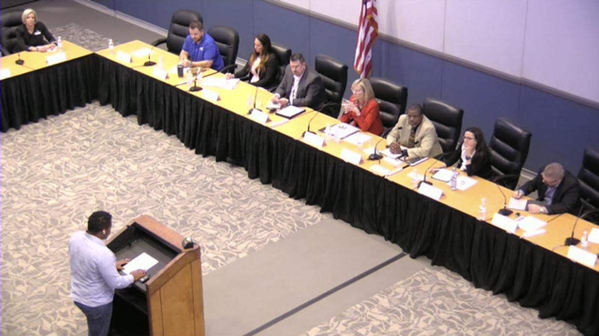 In a Truth Social post, a Mansfield School Board candidate named two people who he said wrote his public comment speech on March 7.