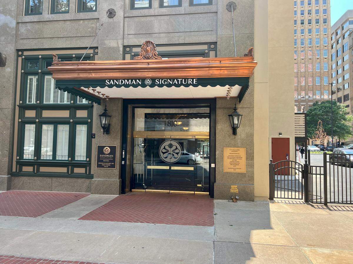 The Sandman hotel is in the W.T. Waggoner Building skyscraper in downtown Fort Worth June 26, 2023.