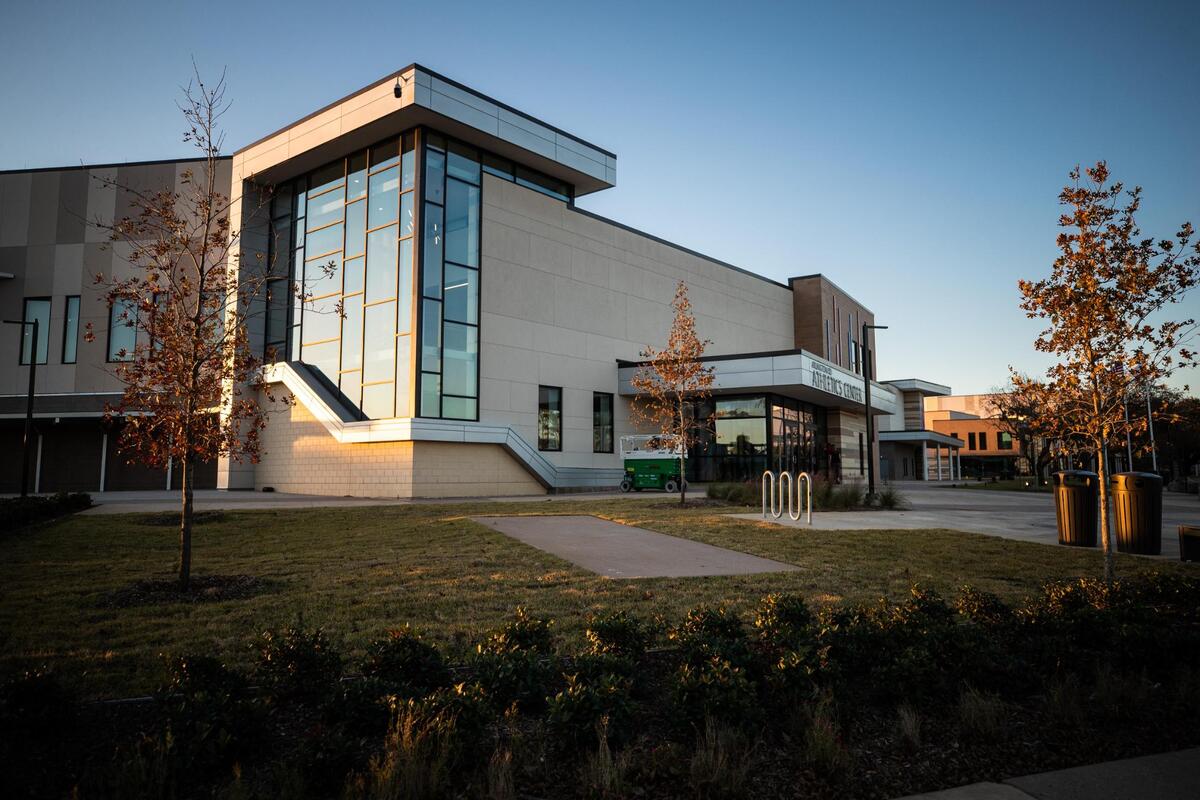 Construction of the first building of the new Arlington ISD Athletics Center is completed. The swimming pool is open and the first basketball game was played on Tuesday, Nov. 10, 2020.