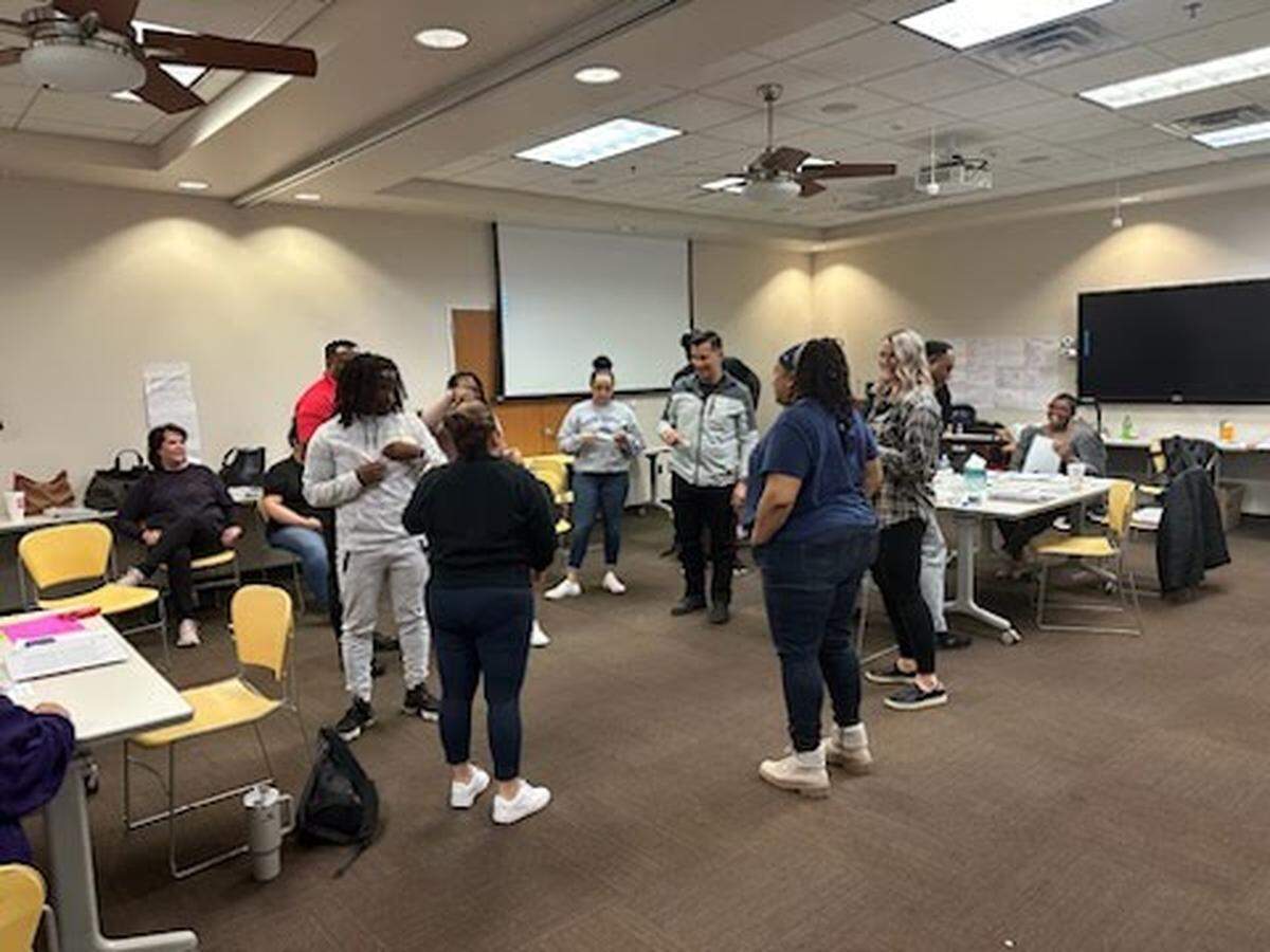 Community Mediators and police ambassadors conduct mediation training in January as part of the Community-Police Mediation Program.