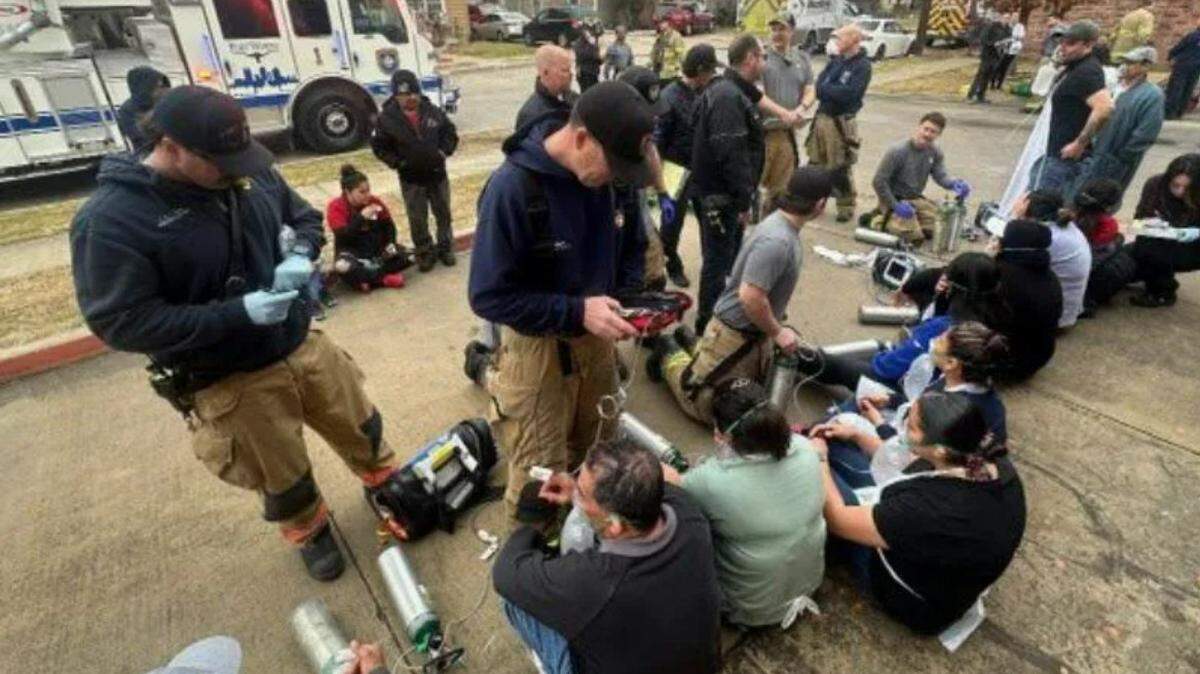 Firefighters and paramedics treat 18 patients exposed to carbon monoxide at a Fort Worth bakery on Thursday, Jan. 25, 2024.
