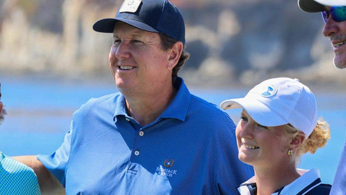 Benbrook High School senior Avery Glanzer, the defending Class 4A girls state golf champion, played in a tournament with PGA golfer JJ Henry of Fort Worth in Pebble Beach, California.