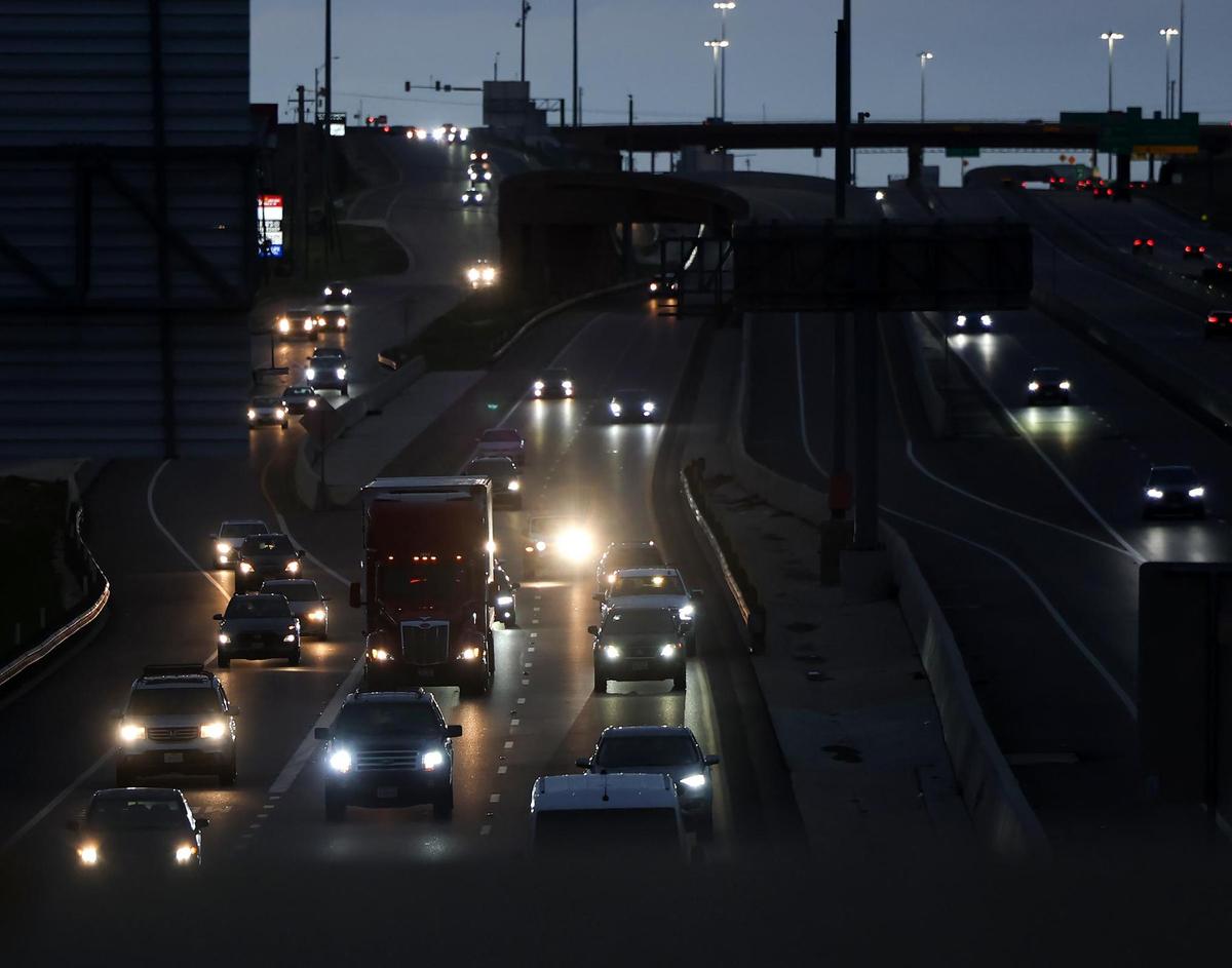 Traffic flows south on Interstate 35W at Heritage Trace Parkway on July 5. Two siblings were killed near the underpass in 2015 when an SUV rear-ended a car driven by their father.