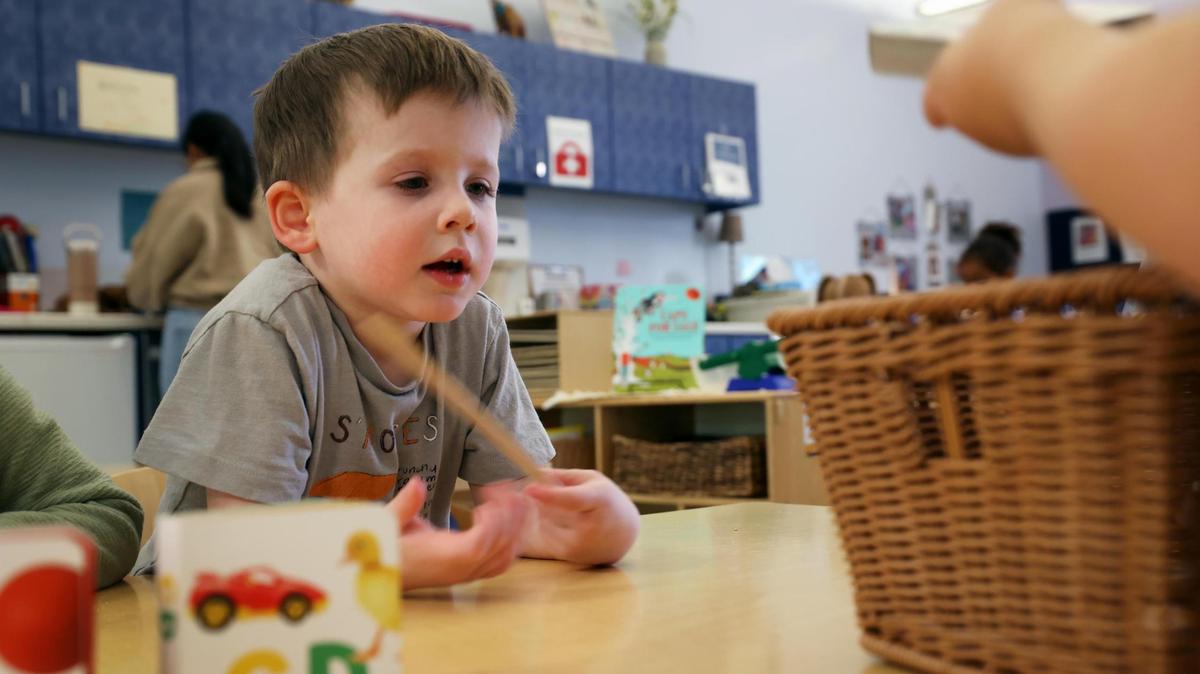 Henry, 3, plays with other children while being cared for at Kids’ Place Child Development Center on Wednesday, Jan. 15, 2025, in Fort Worth. Kids’ Place, located in Fort Worth’s medical district, provides childcare for Cook Children’s and Texas Health Resources employees.