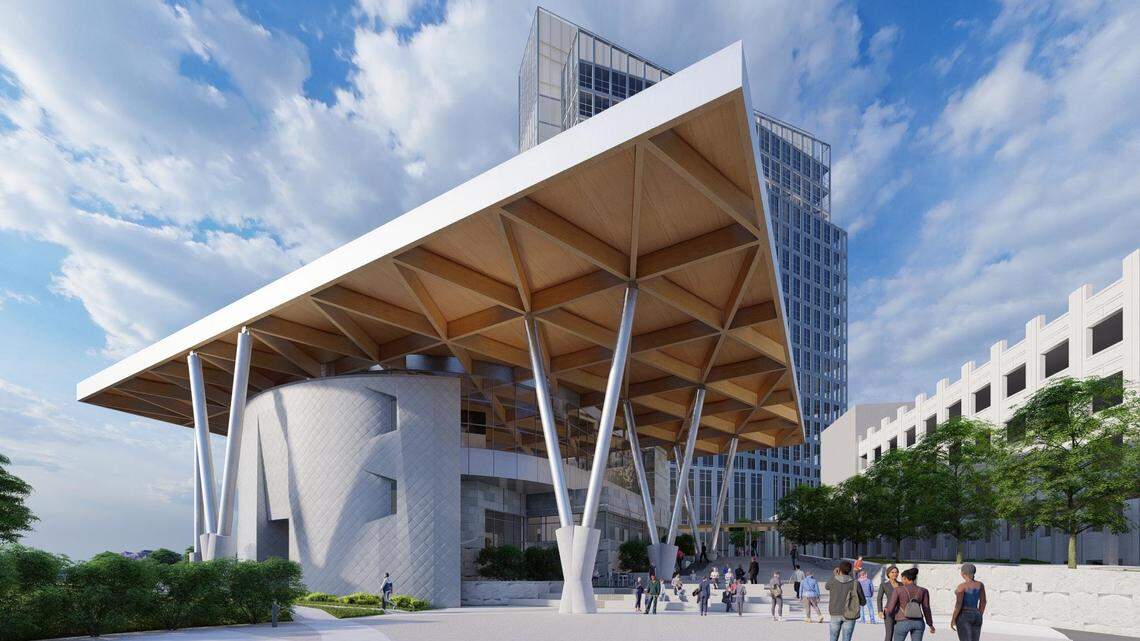 An view of the design for Fort Worth’s new city hall building.