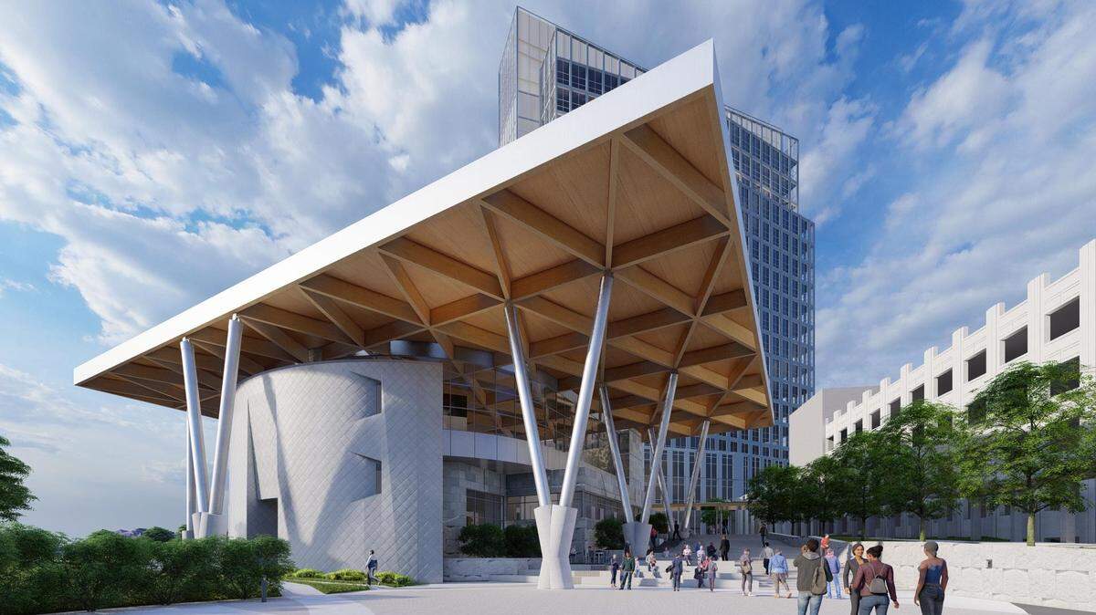 An view of the design for Fort Worth’s new city hall building.