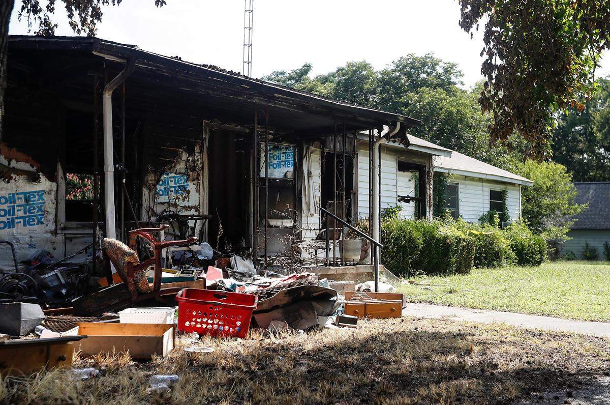 Kathi Edmonson and her daughter, Paige, were visiting family when they were awoken early Sunday morning by a phone call saying the home they rented in Lakeside had been destroyed in a fire, along with nearly all their possessions. The fire is believed to be arson.