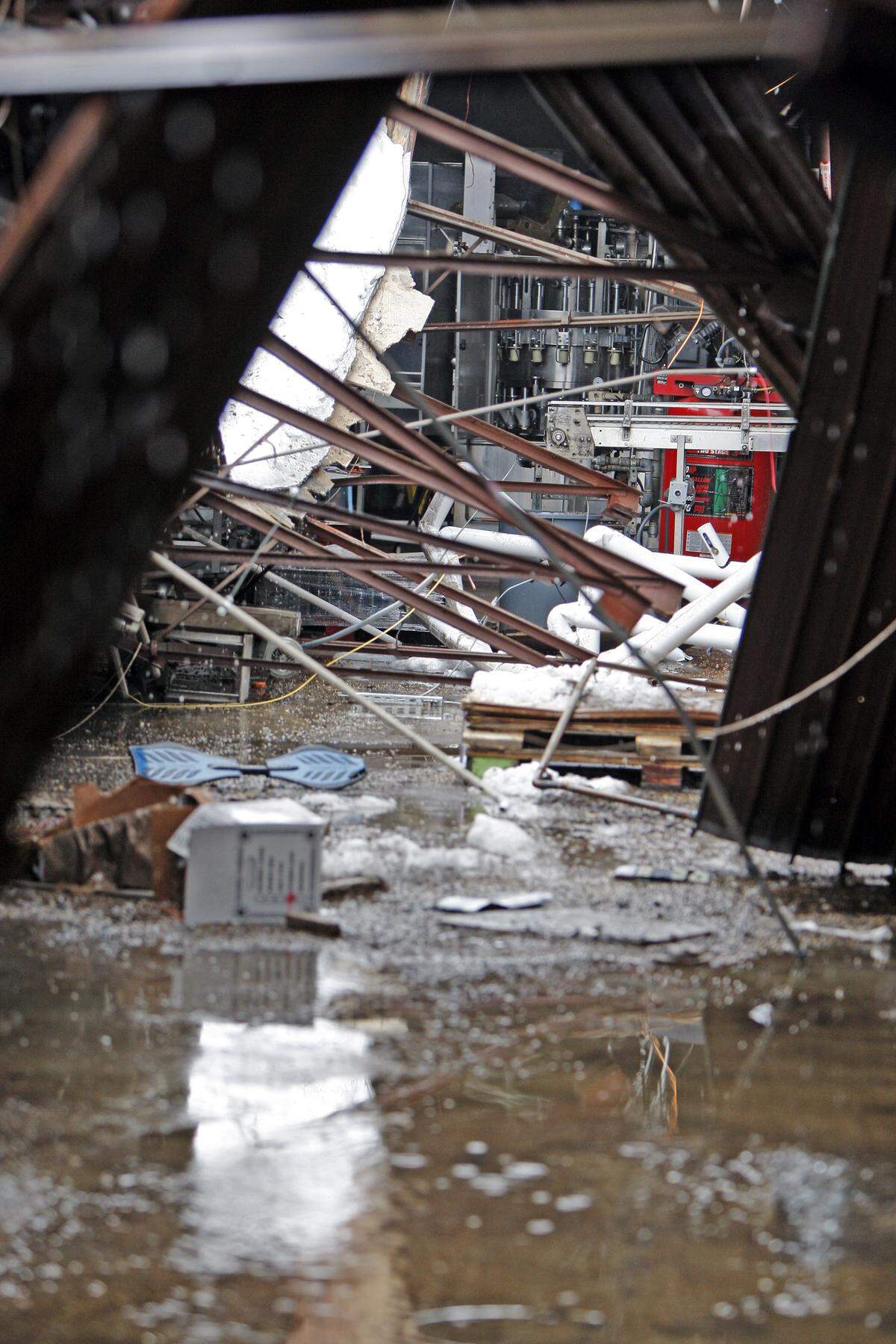 The roof of Rahr Brewery, in the 700 block of South Main Street in Fort Worth, collapsed under the weight of snow on Feb. 12, 2010.