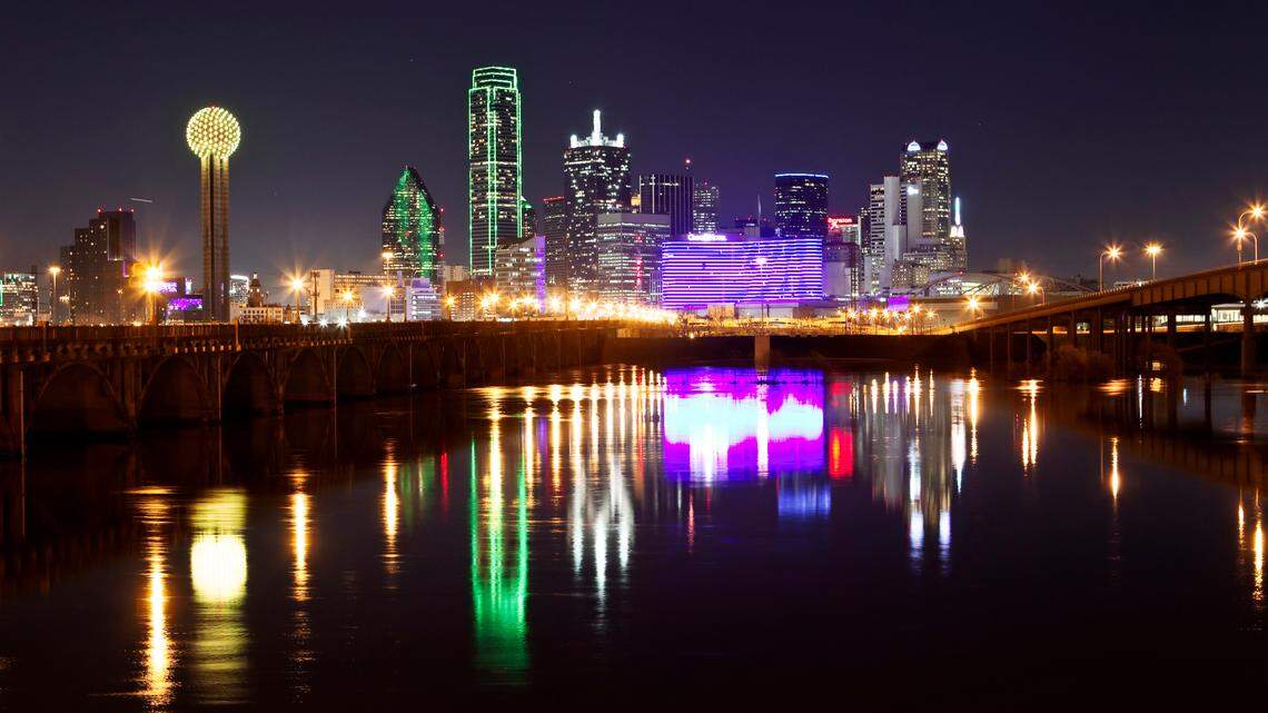 The Dallas Skyline is reflected in the Trinity River, Thursday, Jan. 26, 2012, in Dallas. Eight of the top 100 best brunch restaurants are in Texas, according to a ranking by OpenTable. Three are in Dallas.