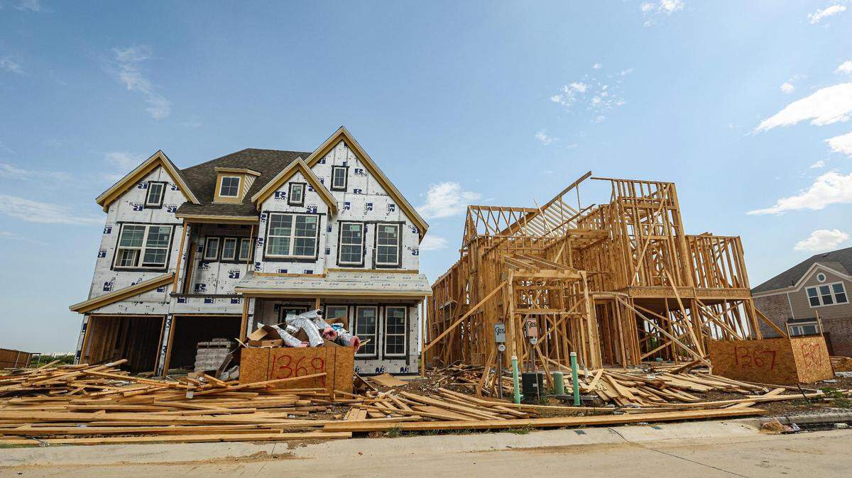 New housing developments being built at the Grand Homes Justin Crossing. Cities on the outskirts of the Metroplex are experiencing rapid growth.