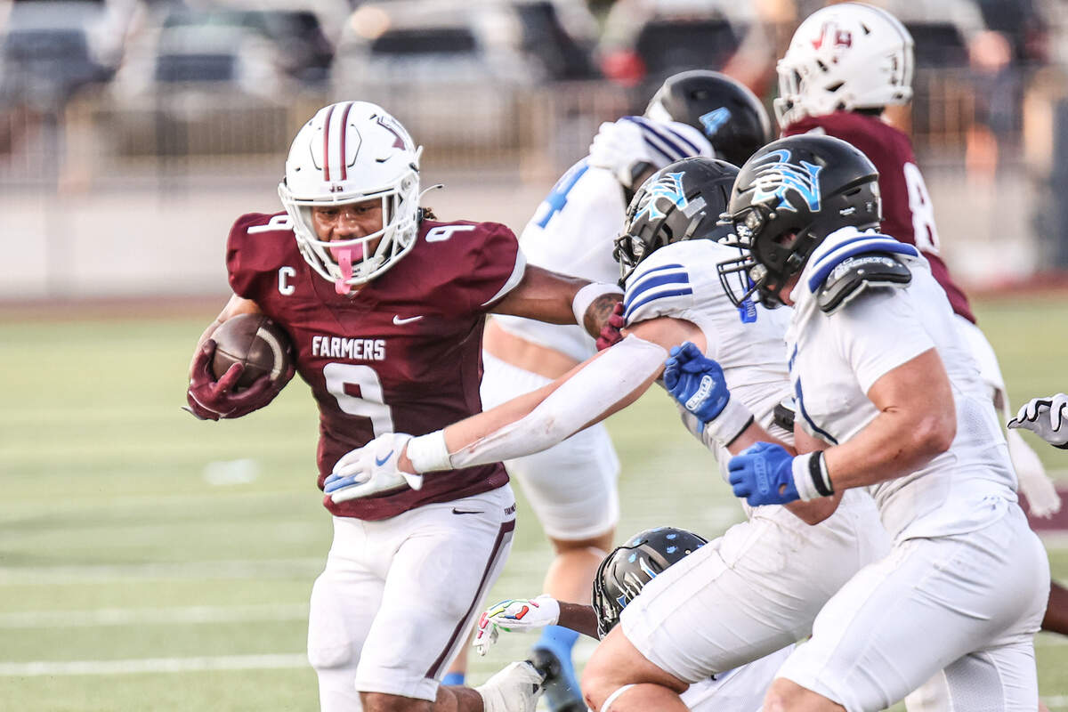 Lewisville running back Tenel Hill runs against the Byron Nelson defense at Max Goldsmith Stadium in Lewisville on Thursday, Sept. 4, 2025.