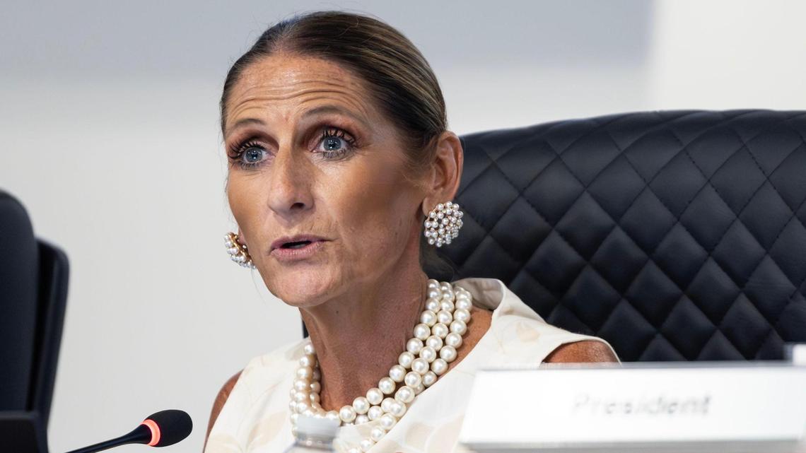 Karen Molinar, the Superintendent of the Fort Worth Independent School District, gives a presentation on a report and update on student academics and instructional framework during a FWISD School Board Meeting at the District Administration Building in Fort Worth on Tuesday, May, 20, 2025.