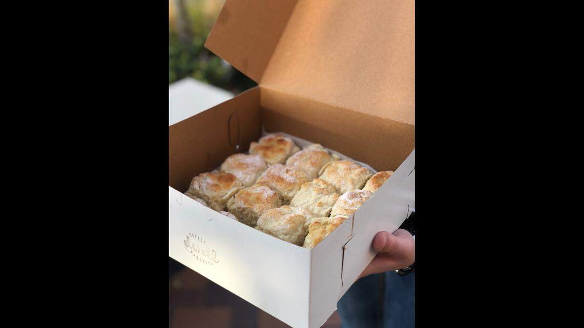 Biscuits from Dwell Coffee & Biscuits, which has an assortment of biscuit sandwiches on its menu. The Burleson shop is adding a second location near the intersection of West Berry Street and University Drive in Fort Worth