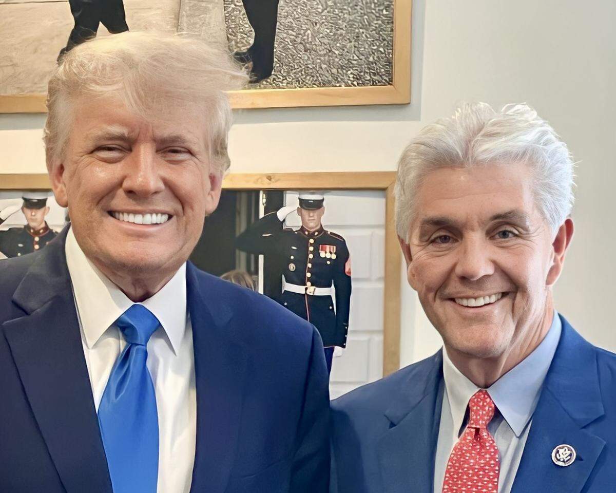 U.S. Rep. Roger Williams, right, with former President Donald Trump in a photo posted to Williams’ campaign Twitter account Oct. 24, 2022.