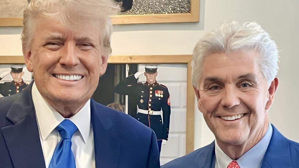 U.S. Rep. Roger Williams, right, with former President Donald Trump in a photo posted to Williams’ campaign Twitter account Oct. 24, 2022.