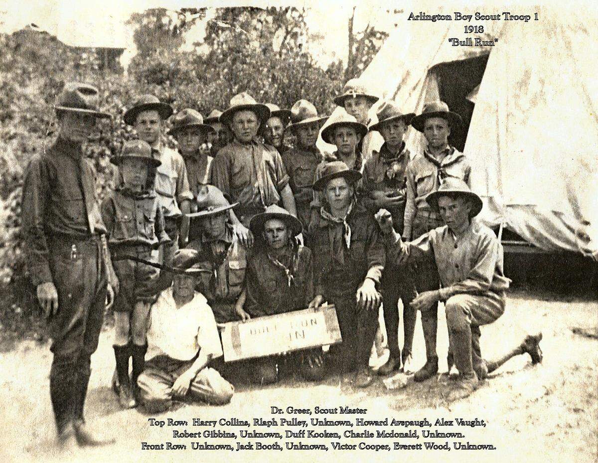 1918: Arlington Boy Scout Troop 1.
