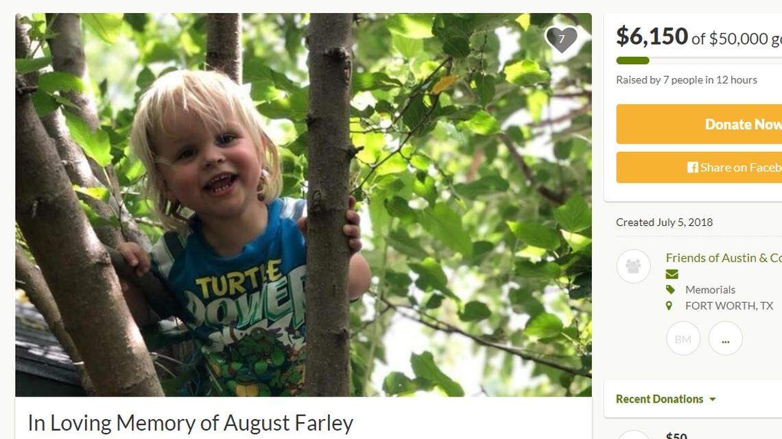 2-year-old August Farley from Fort Worth, who was vacationing with his family in Virginia, was found drowned in a lake on Thursday afternoon.