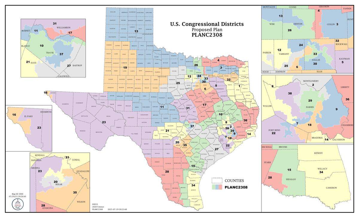A new congressional map of Texas has been submitted to the Texas committees on redistricting by Corpus Christi Republican Todd Hunter