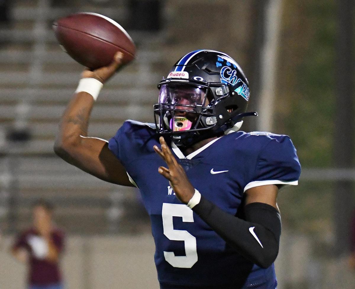 O D Wyatt quarterback Kaid Barrett throws down the field against North Side in the second quarter of Thursday’s October 6, 2022 District 4-5A Division 2 football game at Clark Stadium in Fort Worth, Texas. Special/Bob Haynes