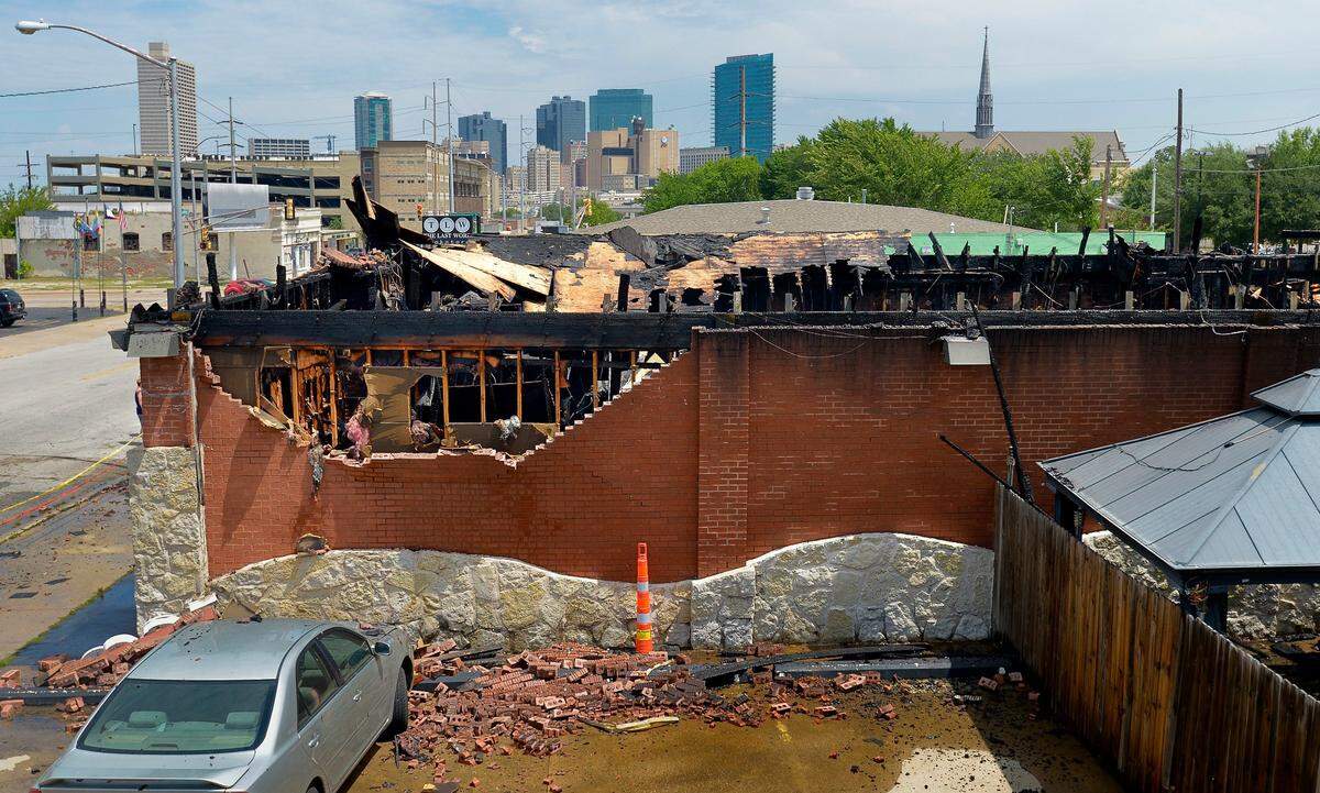 An early morning fire destroyed the Rainbow Lounge in Fort Worth, TX, Thursday, June 1, 2017.