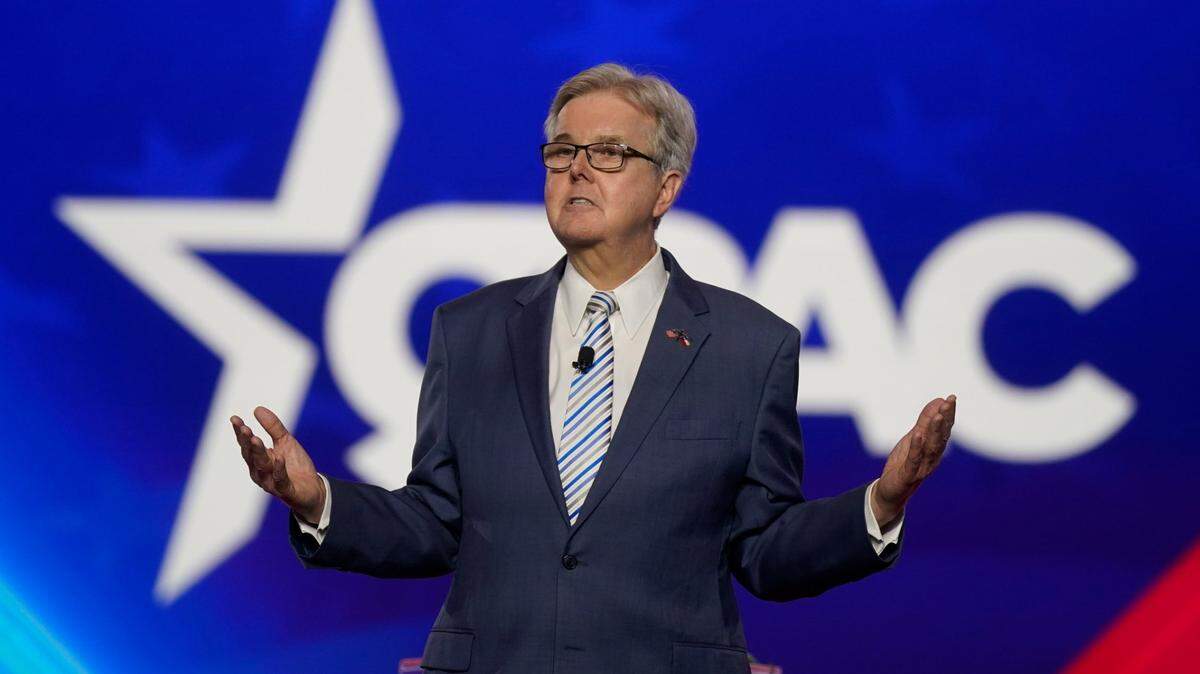 Texas Lt. Gov. Dan Patrick speaks at the Conservative Political Action Conference (CPAC) in Dallas, Thursday, Aug. 4, 2022. (AP Photo/LM Otero)