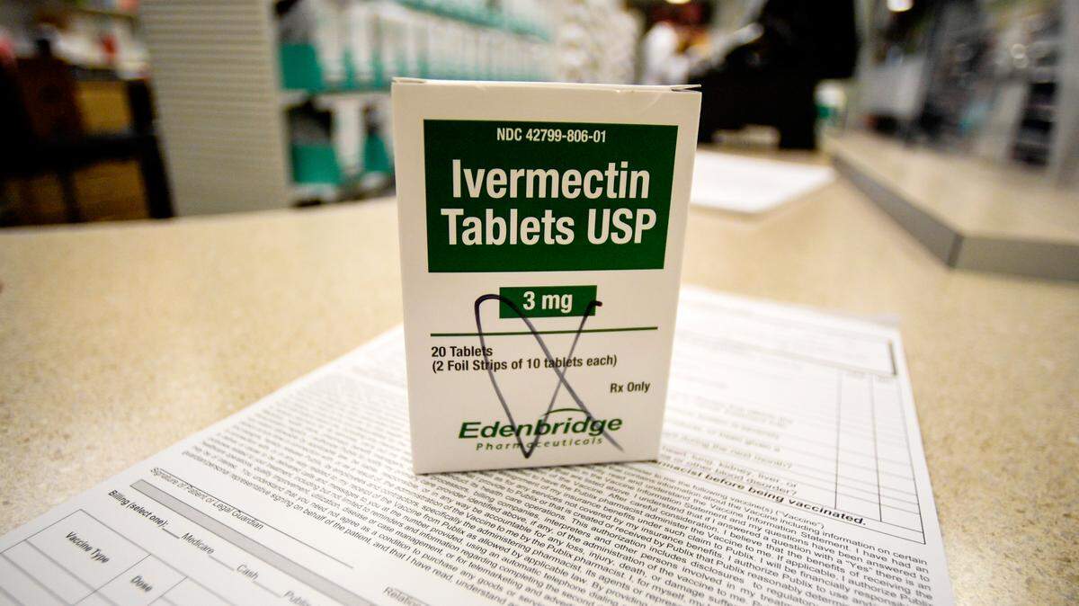 A box of ivermectin is shown in a pharmacy in this 2021 file photo.