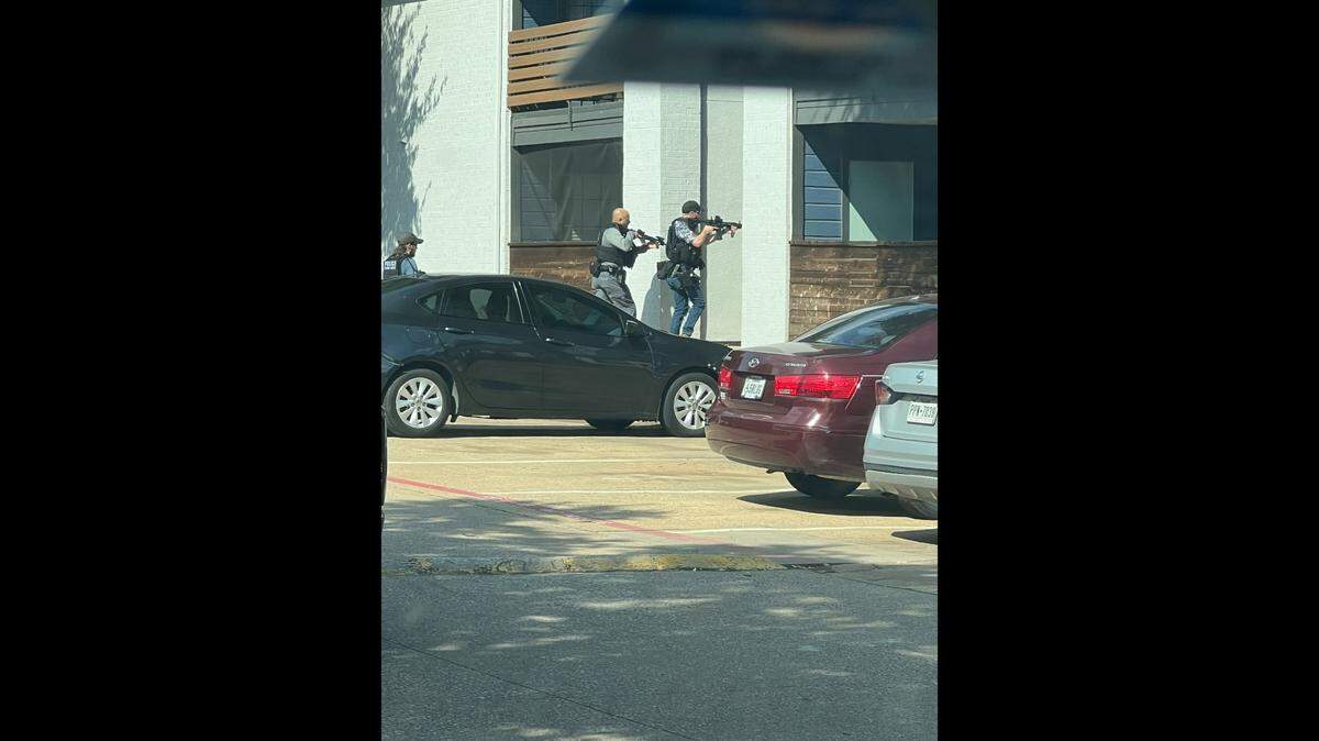Multiple agencies including the ATF, Texas Department of Public Safety and Fort Worth police responded to an incident at the Rocco Apartments on Thursday afternoon and appeared to be searching for at least one suspect in the area after shots were fired.