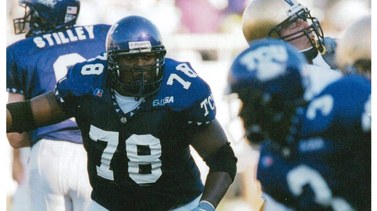 Former TCU offensive lineman Victor Payne (78) is one of six of the school’s Hall of Fame Class of 2021.