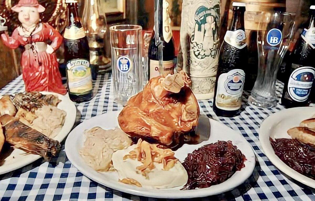 An archive photo shows Edelweiss’ German dishes and kitsch.