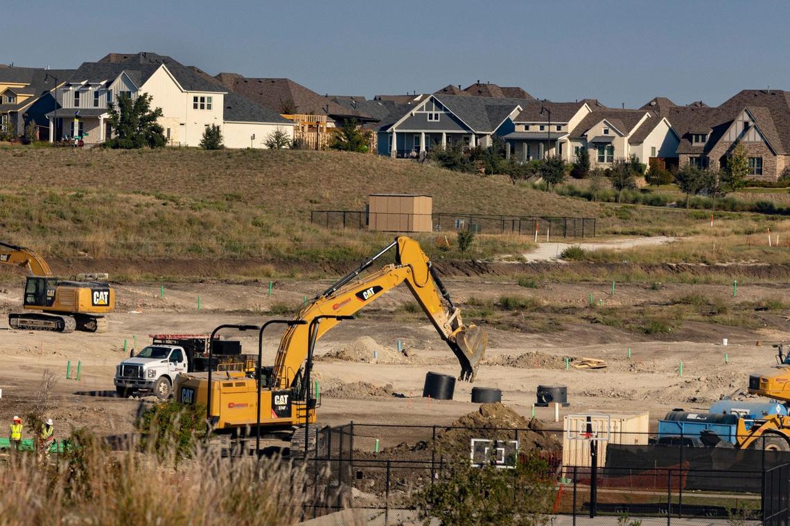 Hundreds of new homes are being built on Walsh Ranch Parkway in Aledo, Texas, on Thursday, Oct. 6, 2022.