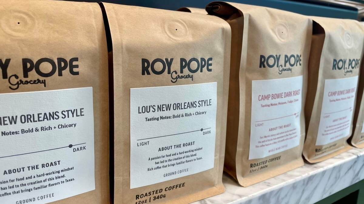 The newly reopened Roy Pope Grocery serves Frame Coffee Co. products.